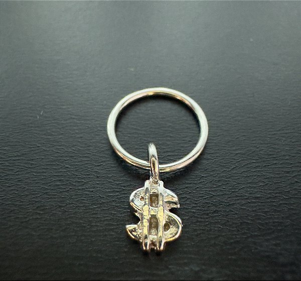 P0243 ARGOLA RODIO PINGENTE CIFRÃO 8MM