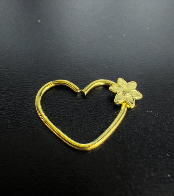 P0225 CORACAO RODIO DOURADO DAITH FLOR
