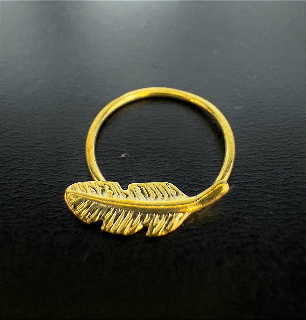 P0214 ARGOLA RODIO DOURADO PENA 8MM