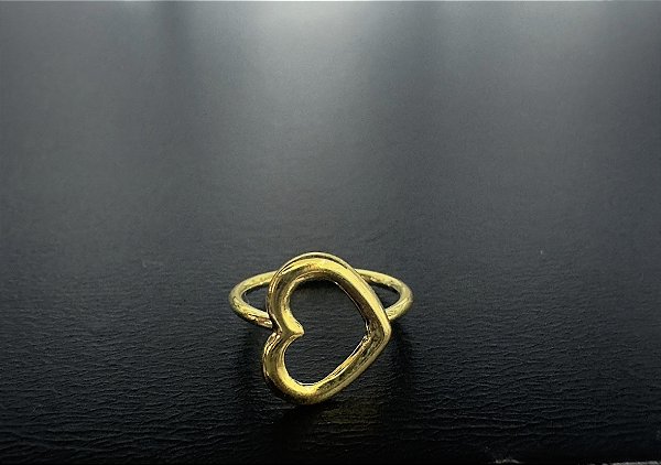 P0204 ARGOLA RODIO DOURADO TORÇAO DAITH CORAÇÃO VAZADO 8MM
