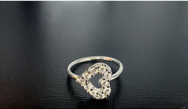 P0200 ARGOLA RODIO TORÇAO DAITH CORAÇÃO CRAVEJADO 8MM