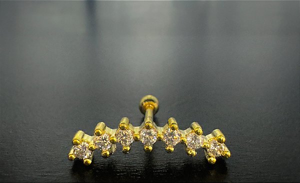 P0186 CLUSTER PVD GOLD 7 PEDRAS 8MM 1.2