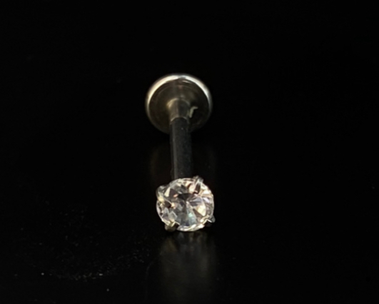 P0102 LABRET AÇO 1.2 8MM COM PEDRA DE 2.5 R.I