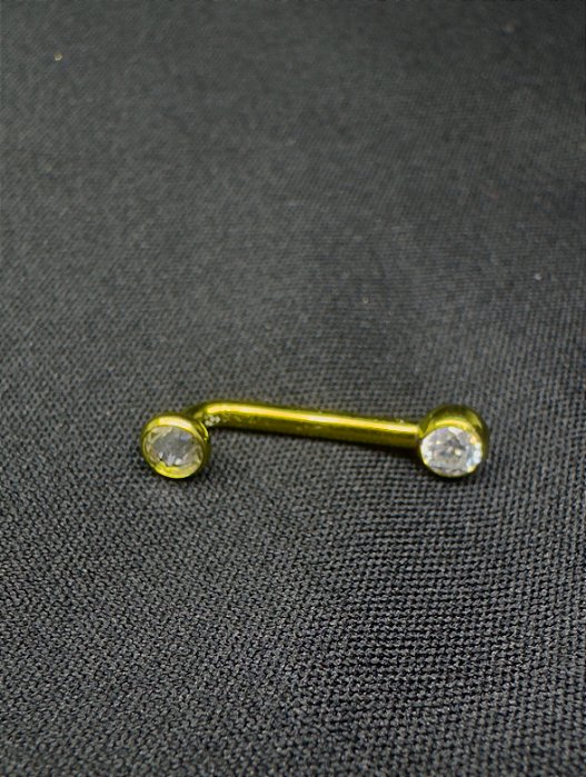 P0081 Íntimo Cristina Titânio Inodizado Gold Cristal 12MM