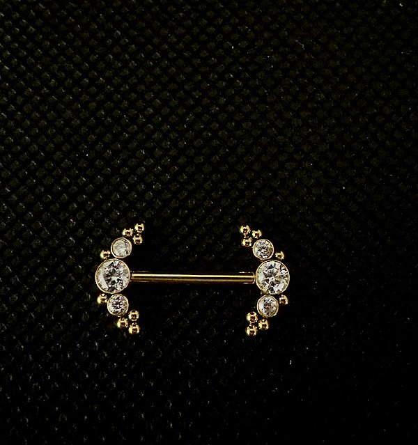 P0078 MAMILO INDIANO PVD GOLD CLUSTER 14MM