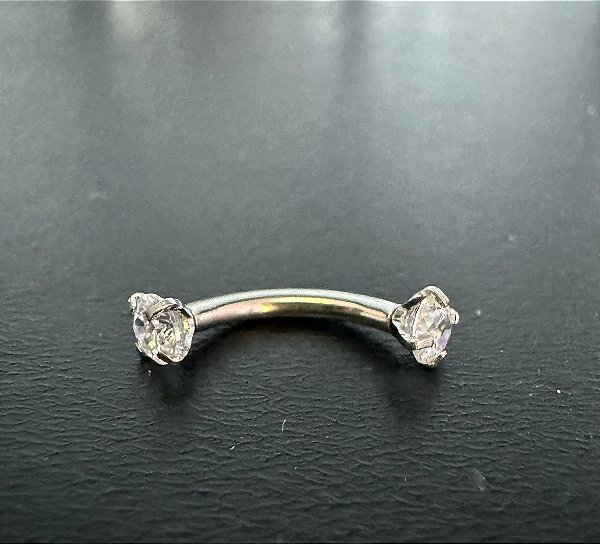 P0074 CURVO AÇO DUPLA ZIRCONIA  8MM