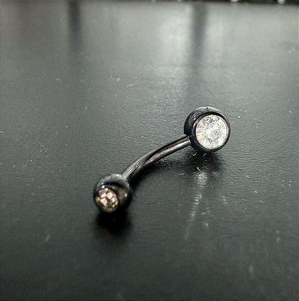 P0042 BANANA UMBIGO PVD BLACK CRISTAL