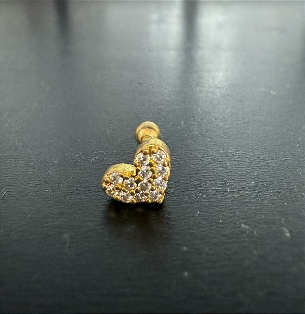 P0040 MICROBELL RETO CORAÇÃO RÓDIO DOURADO 1.2