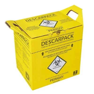 Descarpack - 7 L Caixa Coletora Perfurocortantes Papelão electric ink