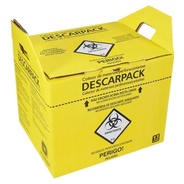 Descarpack - 13 L Caixa Coletora Perfurocortantes Papelão electric ink