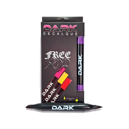 CANETA DARK PONTA DUPLA ROXA (UND)