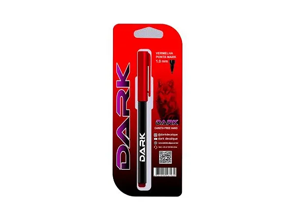 CANETA DARK FREE HAND VERMELHA 1.0 MM