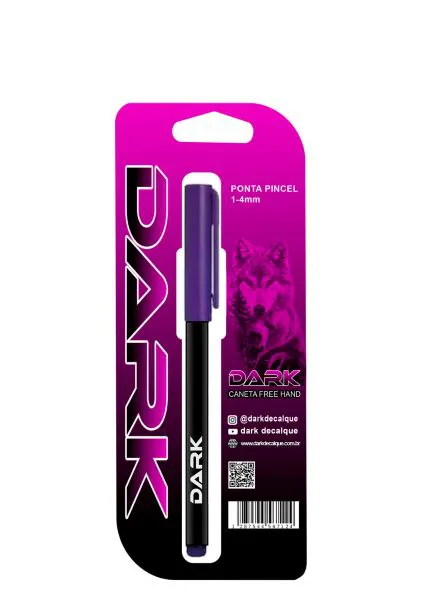 CANETA DARK FREE HAND ROXA 1- 4 MM