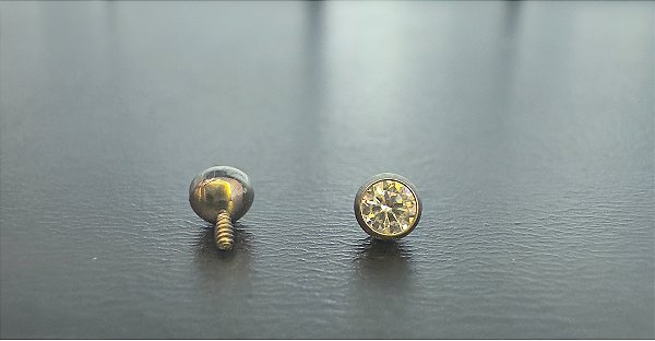 P0706 TOPO TITANIO PEDRA ZIRCONIA CUBICA 1.2   2.5