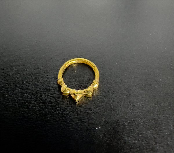 P0728 SEGMENTO TITANIO GOLD  CORAÇOES 8 MM