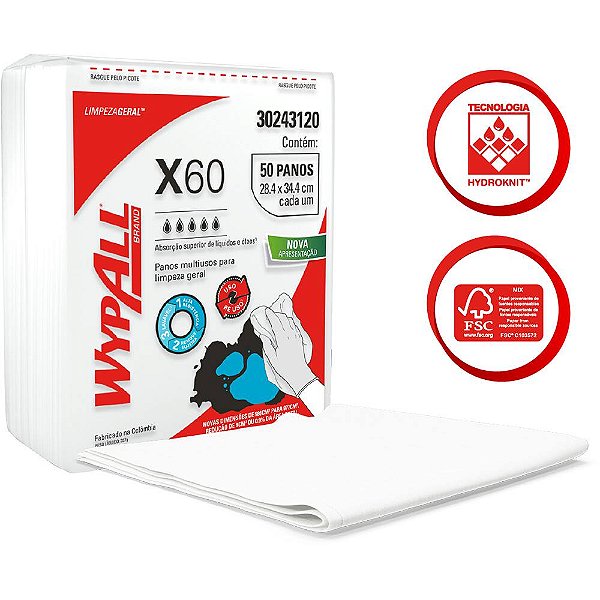 WYPALL (Pano de limpeza x60 ) PCT COM 50 UNI