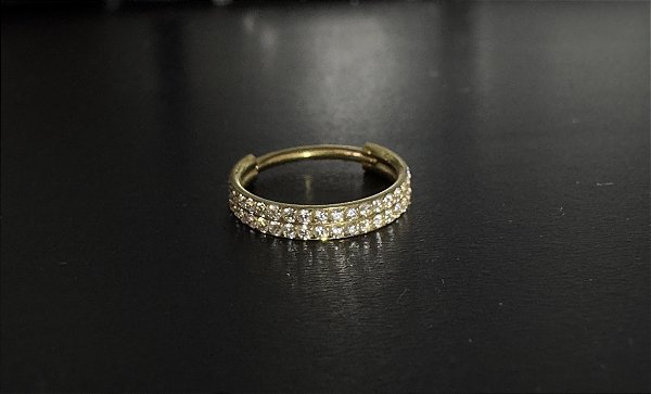 P0416  SEGMENTO TITANIO GOLD CRAVEJADO  DUPLO   1.2 12MM