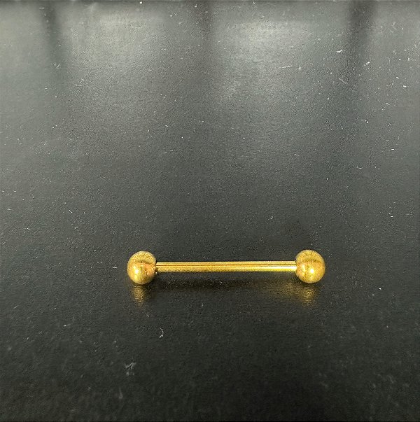 P0574 BARBELL TITANIO GOLD  22MM 1.6