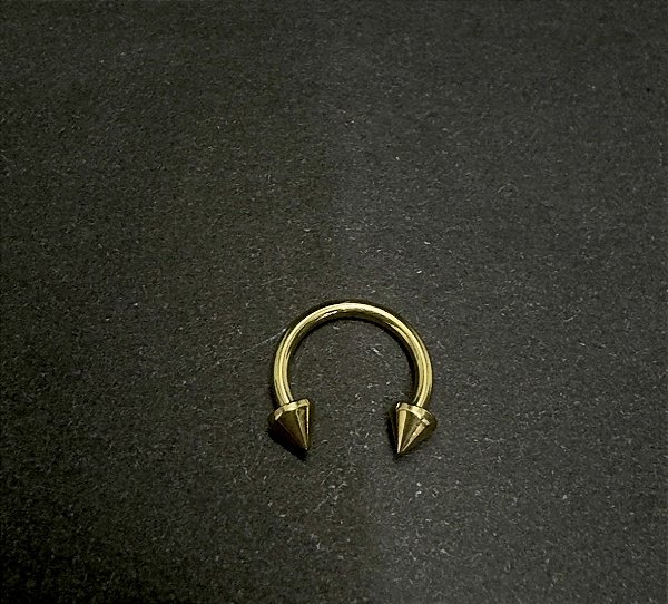 P0771 FERRADURA SPIKE TITANIO PVD GOLD 1.2 10MM