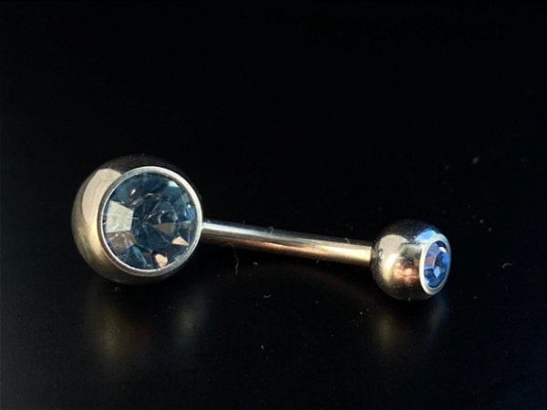 P0775 BANANA UMBIGO AÇO PEDRA AZUL P