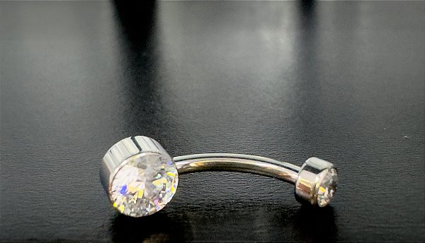 P0778 BANANA UMBIGO AÇO ZIRCONIA FLAT316L AZUL