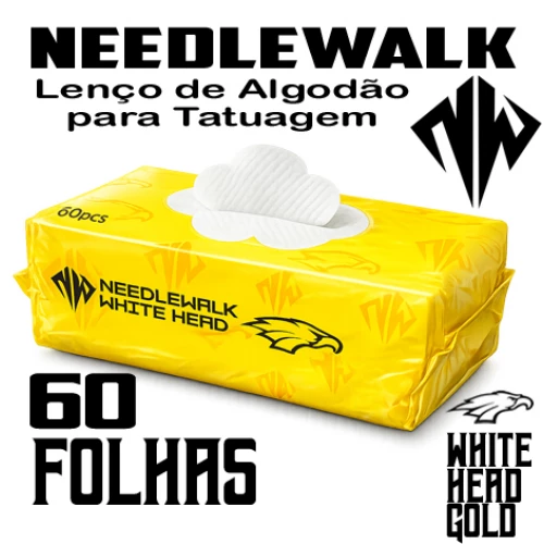 LENÇO DE ALGODAO VEGETAL ULTRA MACIO NEEDLEWALK 60 PCS