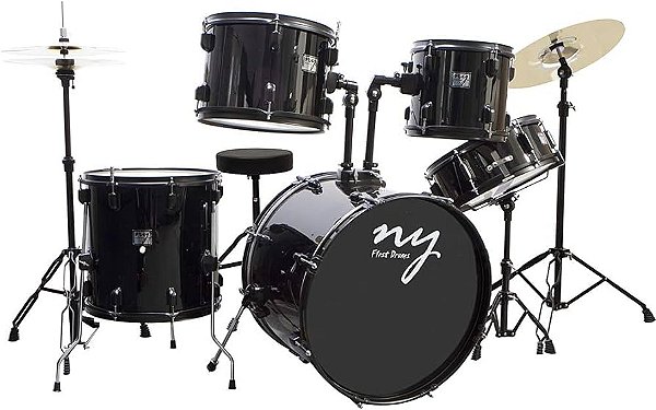 BATERIA ACÚSTICA 2T PR SP BLACK SPARKLE PRETA NY FIRST