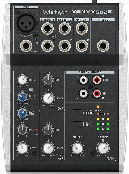 MESA DE SOM BEHRINGER XENYX 502S 5 CANAIS