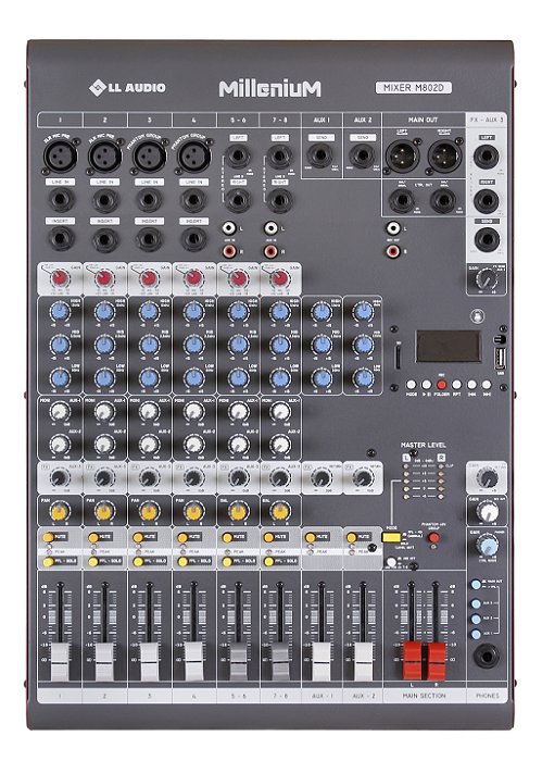 LL AUDIO MESA DE SOM 8 CANAIS M802D BLUETOOTH