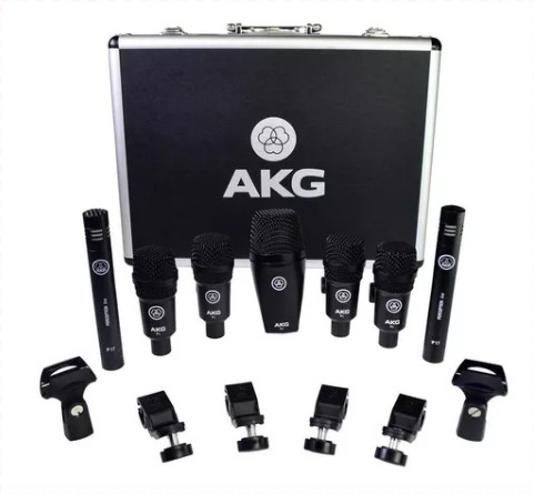 KIT DE MICROFONE AKG DRUM SET SESSION 1  PACK PARA BATERIA 7 PEÇAS