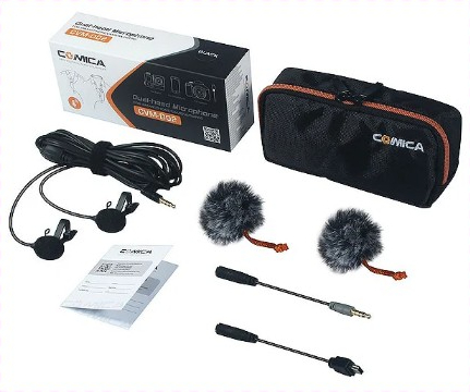 MICROFONE DE LAPELA DUPLO COMICA AUDIO CVM-D02B