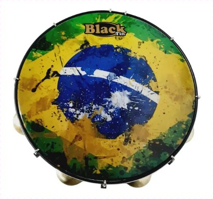 PANDEIRO 11 POLEGADAS PELE SUBLIMADA COMUNIDADE BLACK TIN