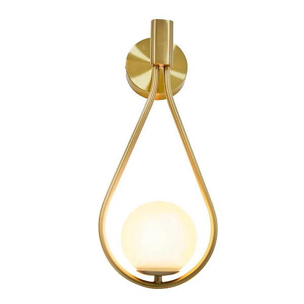 Arandela Pingo - Bronze e Branco 20cm Diâmetro 42cm Altura 1xG9 25W