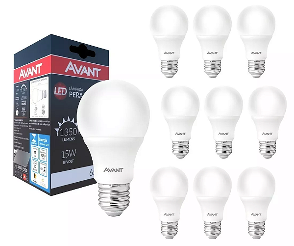 Kit 10 Lâmpadas LED Fria 9W Bivolt HE760 - Branca