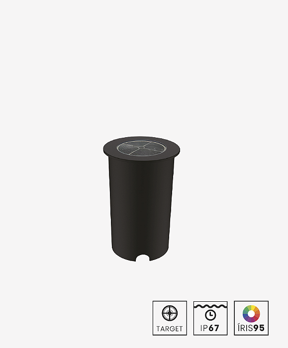 Embutido de Solo Preto 5W 3000K - 210LM 12° IP67 Bivolt