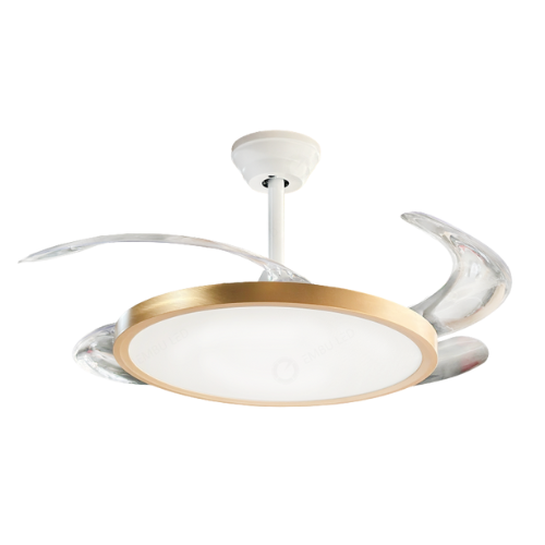 Plafon LED Ventilador Fresh Wind Dourado 2 em 1