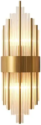 Arandela Moderna Metal Dourado e Cristal