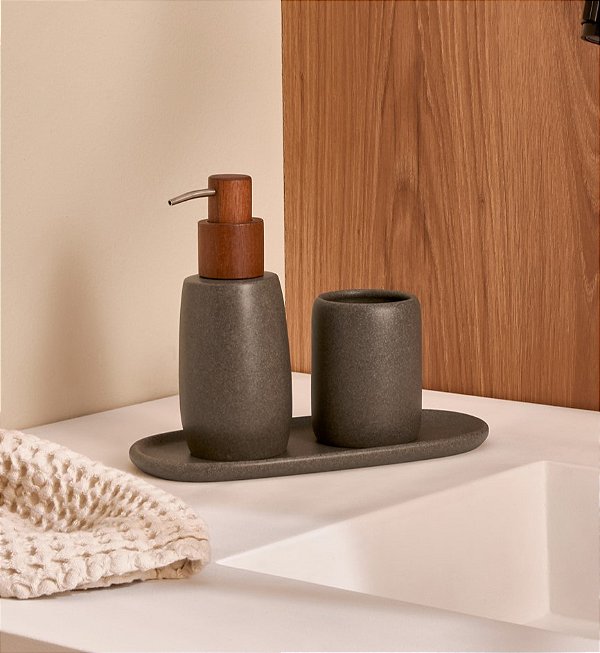 KIT EM POLIRRESINA PARA BANHEIRO - 3 PCS - 19214