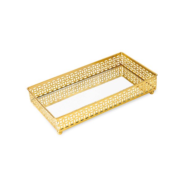 BANDEJA EM METAL COM ESPELHO - 09616