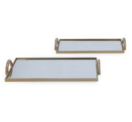 BANDEJA EM METAL COM ESPELHO - 18947-P