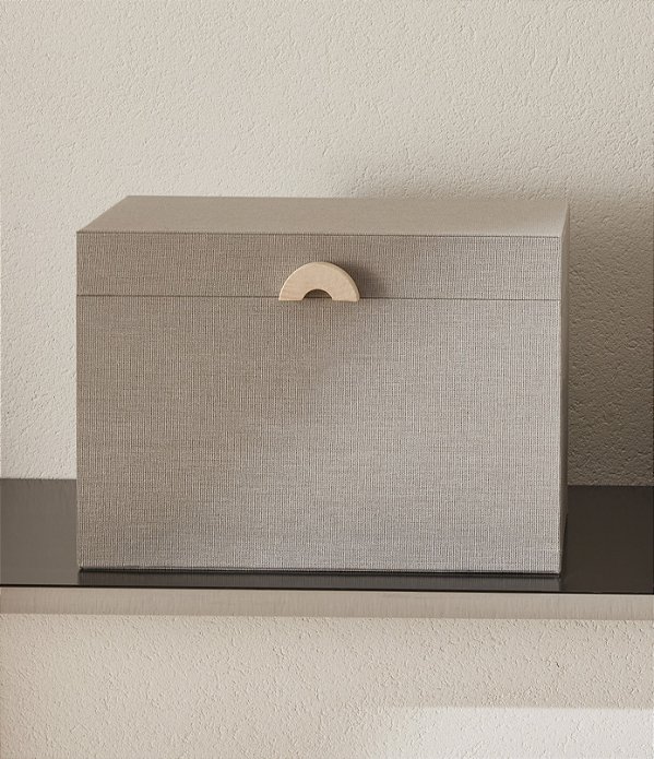 CAIXA EM MDF COM REVESTIMENTO EM LINHO - 17912