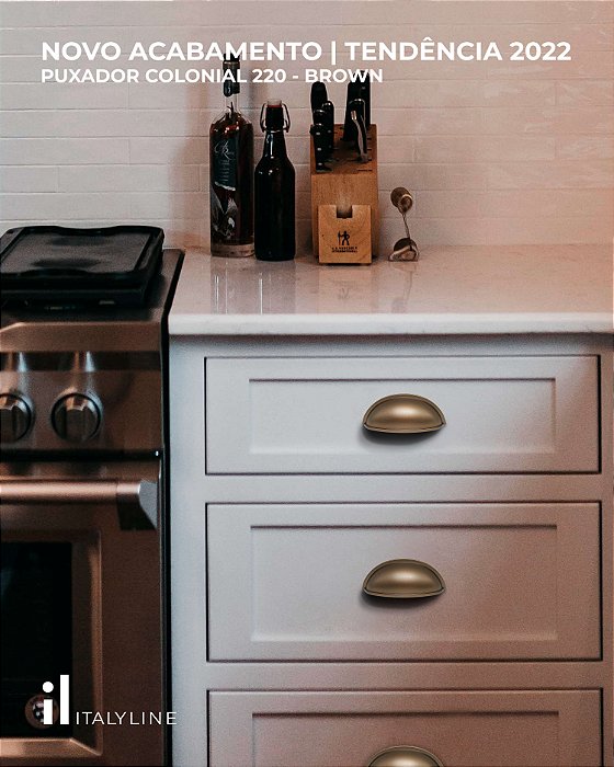 PUXADOR COLONIAL 220 (CONCHA VIVARO) - ITALYLINE