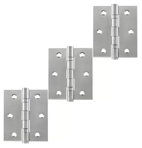 DOBRADIÇA C/ ROLAMENTO PARA PORTAS - KIT 3 PÇS - AÇO INOX