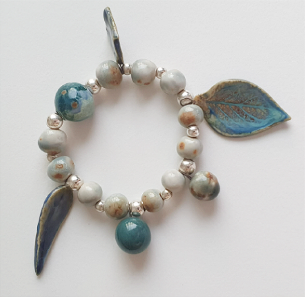 Pulseira Pachamama de prata 925 e porcelana