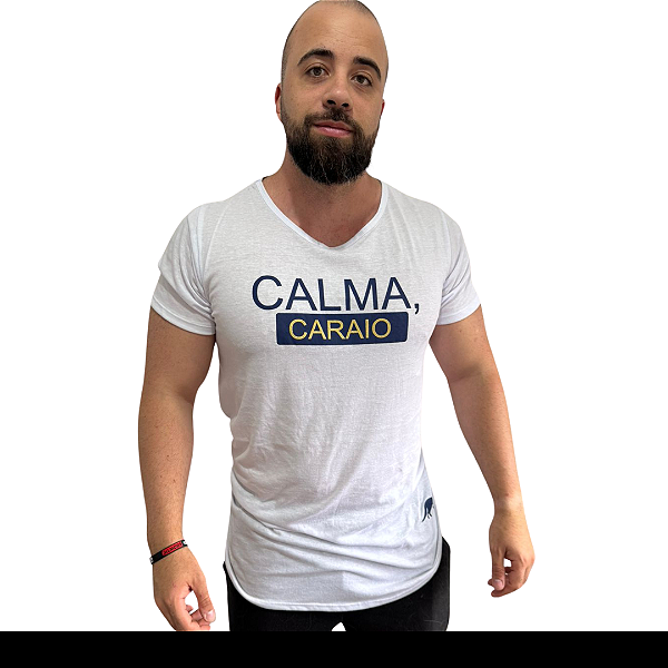 Camiseta Long - Calma, Caraio!