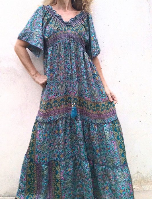 Vestido indiano boho longo