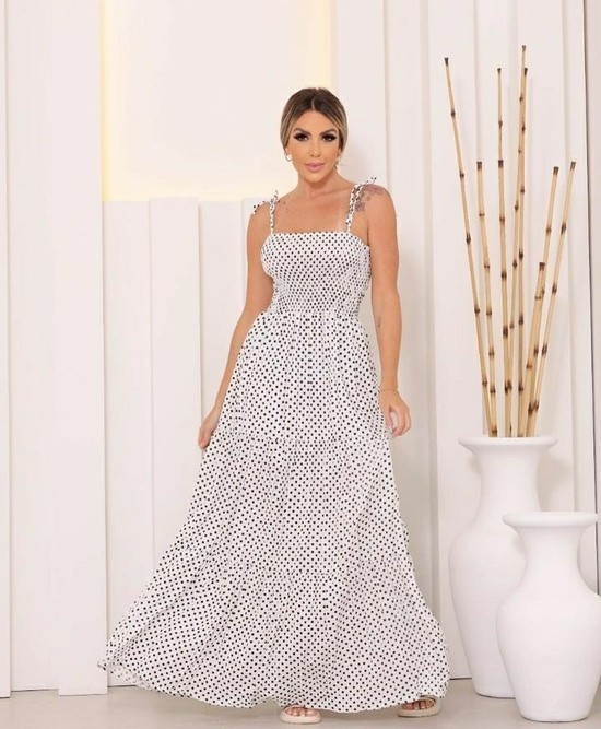 Vestido lástex poá