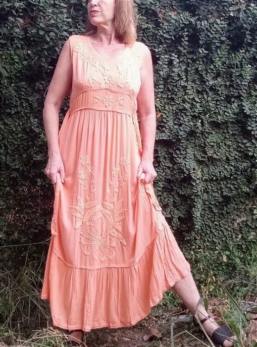 Vestido boho bordado