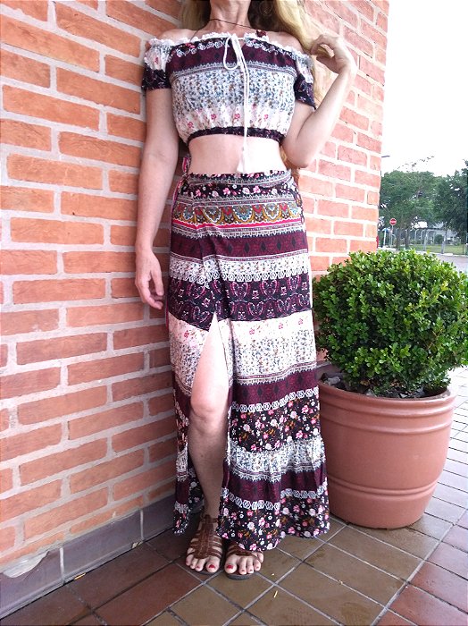 Conjunto Saia envelope + Ciganinha