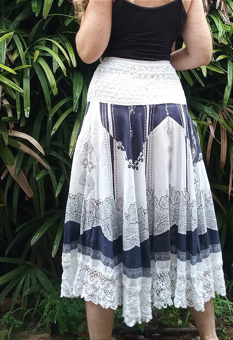 Saia étnica com crochet